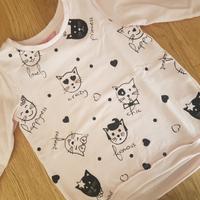 Felpa bimba rosa 2-3 anni nuova con gattini