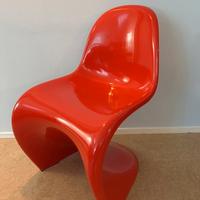 VITRA 2 VERNER PANTON in resina Rosso lucido