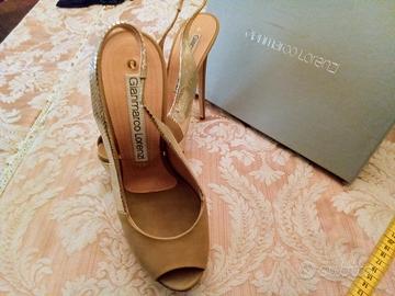 Sandali Gianmarco Lorenzi scarpe 37  platino oro