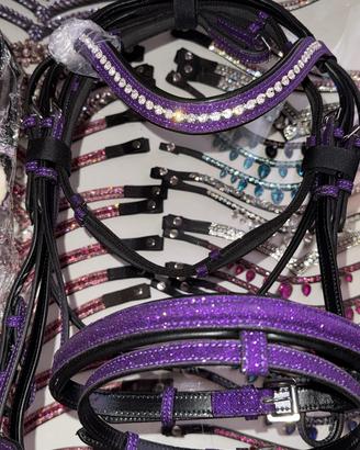 Testiera con redini viola glitter taglia full