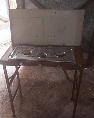 fornello  Campeggio con 3 fuochi vintage Simmel