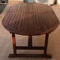 tavolo in legno esterno + 10 sedie con braccioli