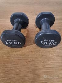 Manubri Decathlon 3 kg grigi