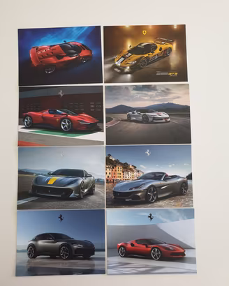 Set 8 cartoline Ferrari varie 