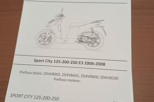 SMEMBRO PEZZI SCUTER SPORT CITY 125 4 TEMPI 