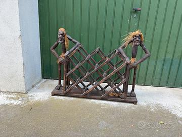 Portabottiglie indonesiano in Tek