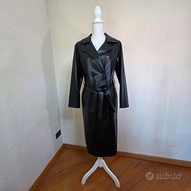 Impermeabile Donna ecopelle -M- nera Made in Italy