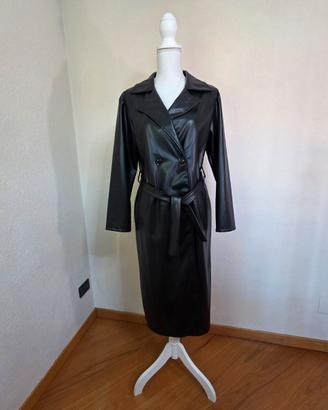 Impermeabile Donna ecopelle -M- nera Made in Italy
