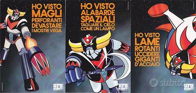 Goldrake ufo robot 3 cartoline ufficiali promocard
