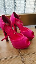 scarpe con tacco fucsia 