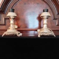 coppia di lampade in bronzo 