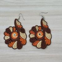 Orecchini in pizzo ricamati  MOD.Ricciolo