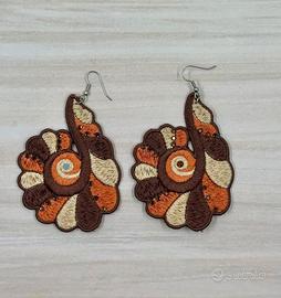 Orecchini in pizzo ricamati  MOD.Ricciolo