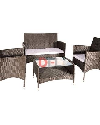 Set divano, poltrone e tavolo Polyrattan “Menelao”
