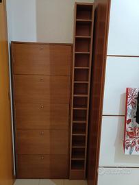 Colonna porta cd dvd legno color ciliegio alta 2 m