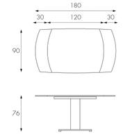tavolo allungabile girevole + 4 sedie in ecopelle