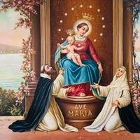 Madonna di Pompei olio su tela di Giotto Lamponi