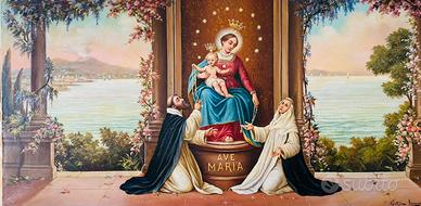 Madonna di Pompei olio su tela di Giotto Lamponi