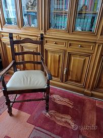 Poltrona legno e pelle