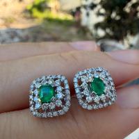 Orecchini in oro 18k smeraldi e diamanti