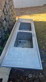 lavello da ristorante 2 vasche tutto inox