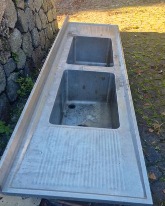 lavello da ristorante 2 vasche tutto inox