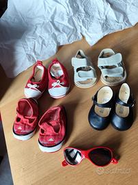 Scarpine estive neonato con occhiali da sole 