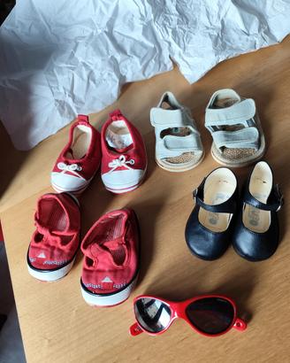 Scarpine estive neonato con occhiali da sole 