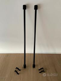 Set due bastoni tenda estensibili con supporti