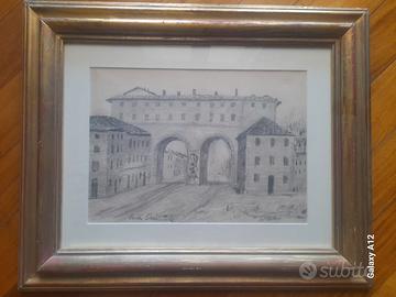 Quadro Milano Disegno Matita Umberto Lilloni