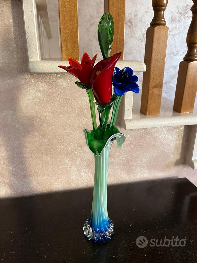 Vaso con fiori di vetro - Giardino e Fai da te In vendita a Verona