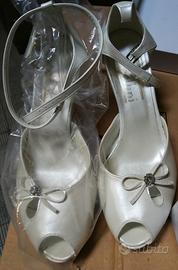 Scarpe da sposa cerimonia misura 37 bianche cuscin