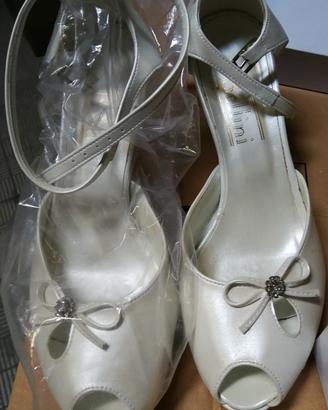 Scarpe da sposa cerimonia misura 37 bianche cuscin
