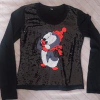 Maglia nera con paillettes 