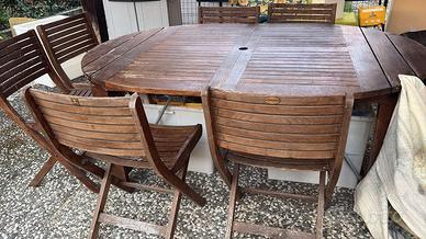 Tavolo + 6 sedie in legno Foppapedretti