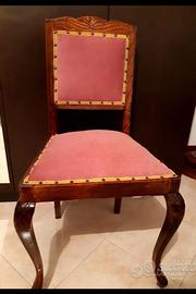 Due sedie in legno massello, ristrutturate