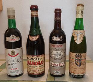 Lotto 4 bottiglie di vino da collezione