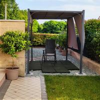 gazebo in acciaio con tende smontabili. 