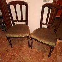 Sedie coppia da soggiorno anni 50 in mogano