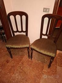 Sedie coppia da soggiorno anni 50 in mogano