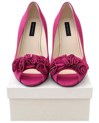 Décolleté Zara Woman fucsia con fiori – peep toe