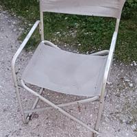 sedia vintage in ferro pieghevole 