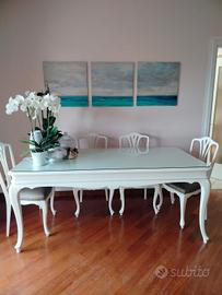 Tavolo + sedie shabby chic 
