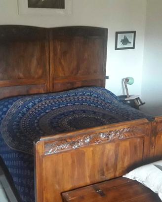 Letto matrimoniale in ciliegio, fine 800