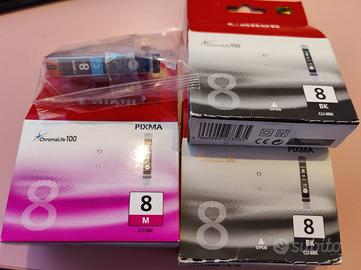 CANON CLI-8BK x2+ CLI-8M + CLI-8C 4 CARTUCCE pixma
