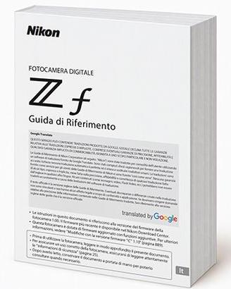 MANUALE GUIDA DI RIFERIMENTO NIKON Zf e Zfc
