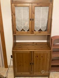 Credenza con Vetrina in Pino (stile IKEA Leksvik)