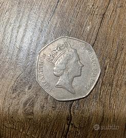 Moneta Fifty Pence Elisabeth II 1997