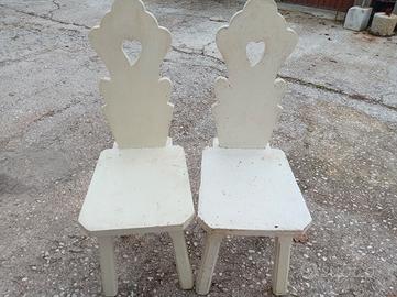 sedie in legno stile tirolese 