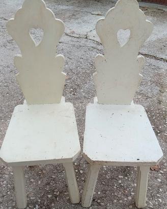 sedie in legno stile tirolese 